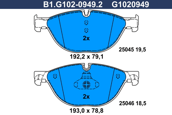 Brake Pad Set, disc brake (B1.G102-0949.2)