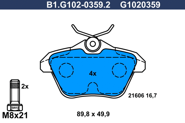 Brake Pad Set, disc brake (B1.G102-0359.2)