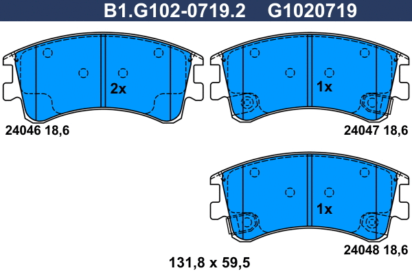 Brake Pad Set, disc brake (B1.G102-0719.2)