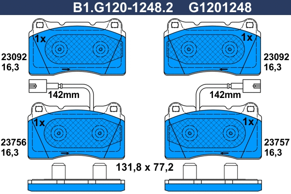 Brake Pad Set, disc brake (B1.G120-1248.2)