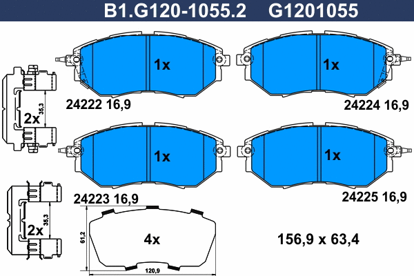 Brake Pad Set, disc brake (B1.G120-1055.2)