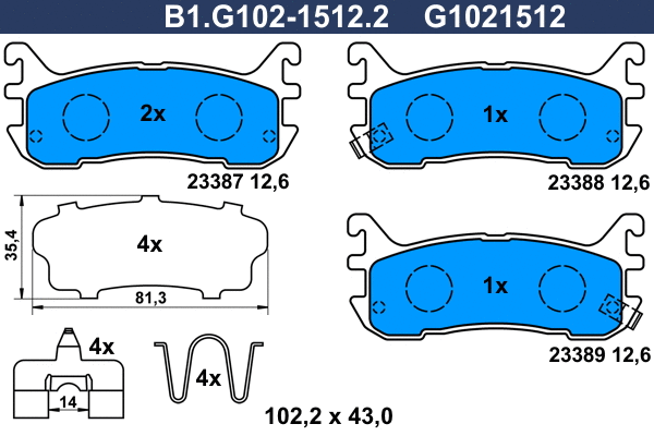 Brake Pad Set, disc brake (B1.G102-1512.2)