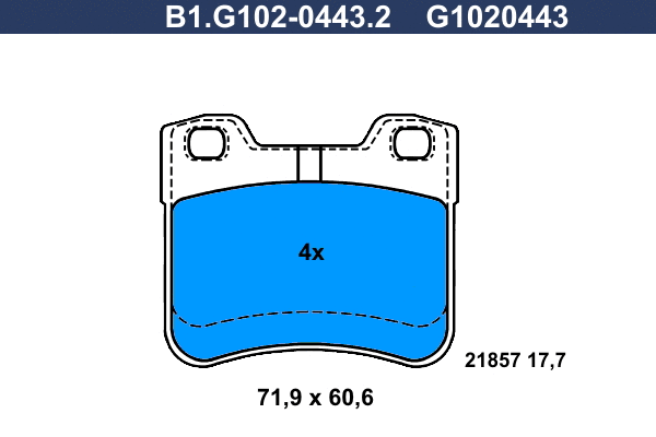 Brake Pad Set, disc brake (B1.G102-0443.2)