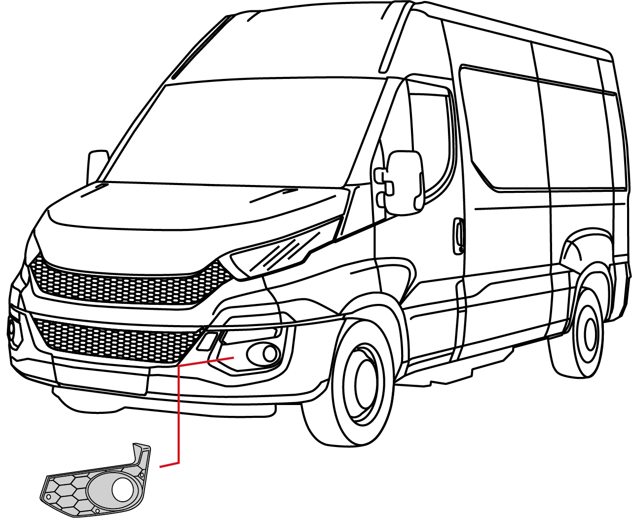 Frame, front fog light (D14/132)