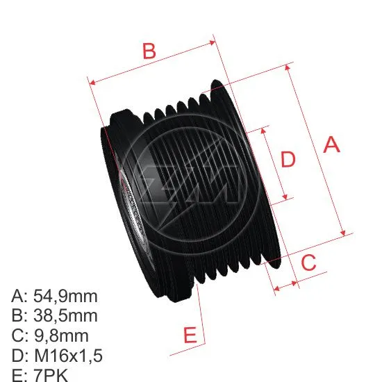 Alternator Freewheel Clutch (ZM 96.001.07)