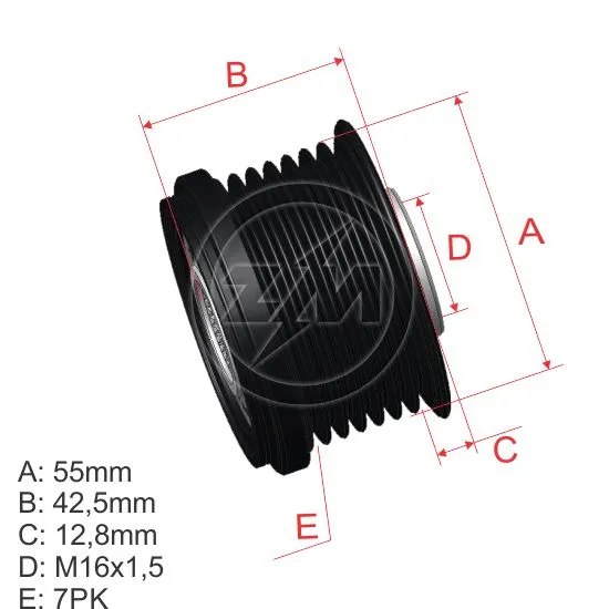 Alternator Freewheel Clutch (ZM 96.008.06)