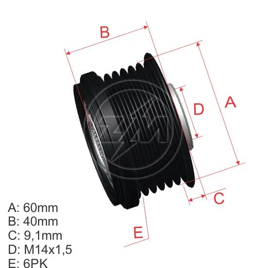 Alternator Freewheel Clutch (ZM 96.005.44)
