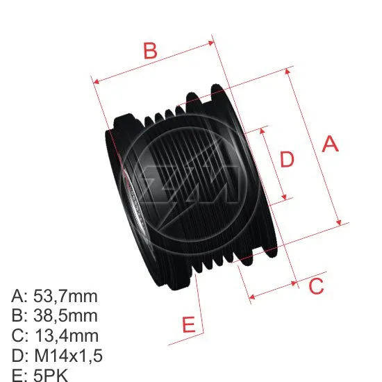 Alternator Freewheel Clutch (ZM 96.005.45)