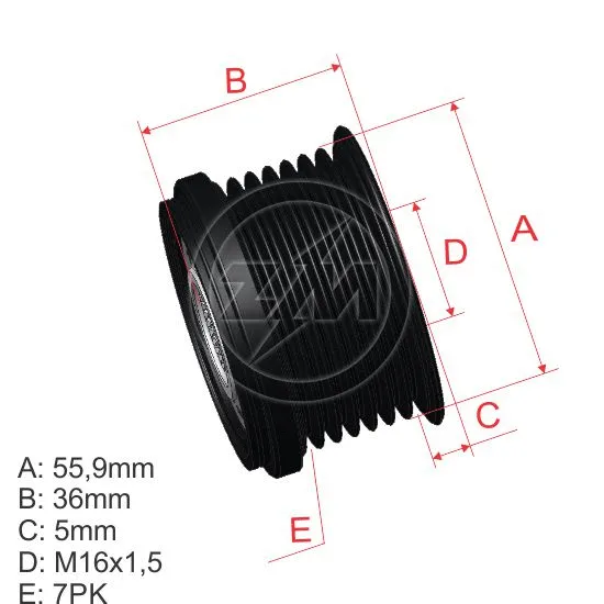 Alternator Freewheel Clutch (ZM 96.000.30)