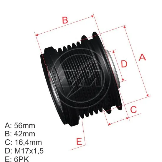 Alternator Freewheel Clutch (ZM 96.005.39)