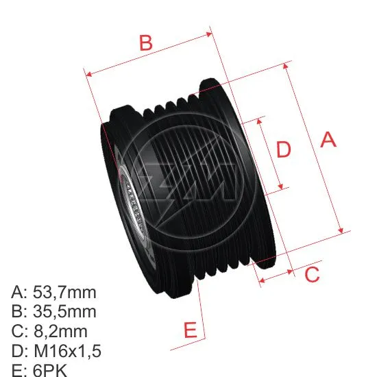Alternator Freewheel Clutch (ZM 96.001.06)