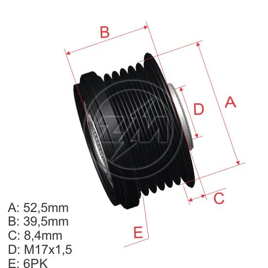 Alternator Freewheel Clutch (ZM 96.010.28)