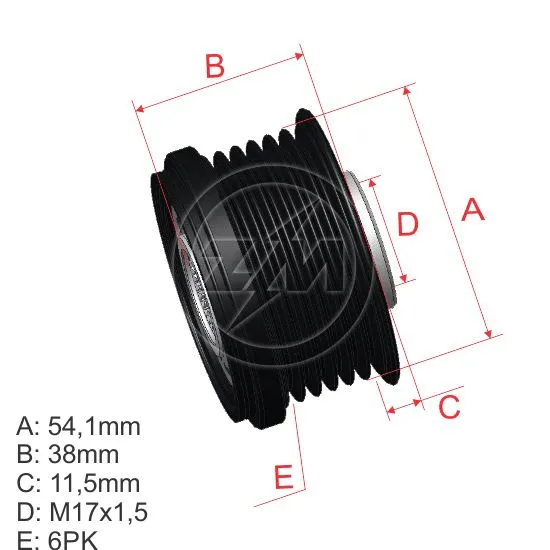 Alternator Freewheel Clutch (ZM 96.010.23)