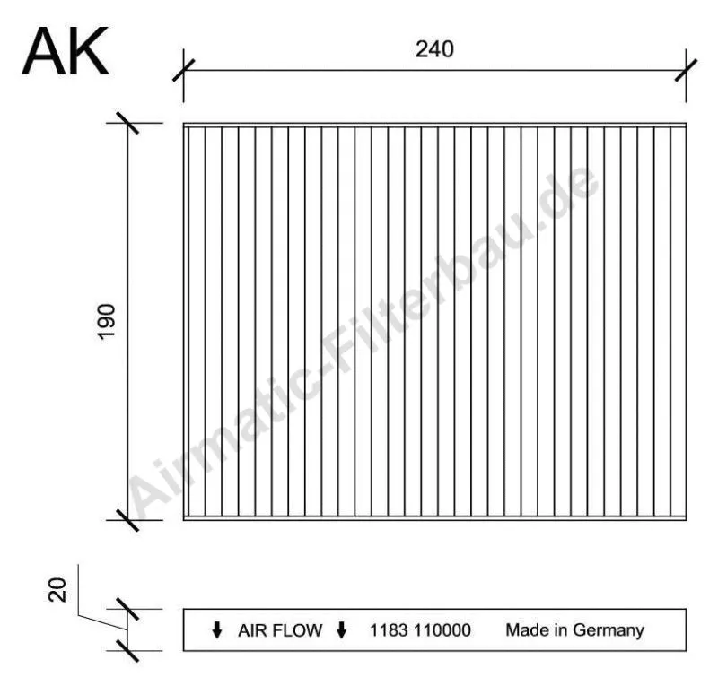 Filter, cabin air (IF1183P)