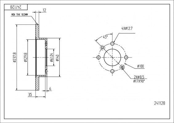 Brake Disc (241 128)