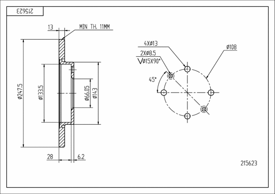 Brake Disc (215 623)