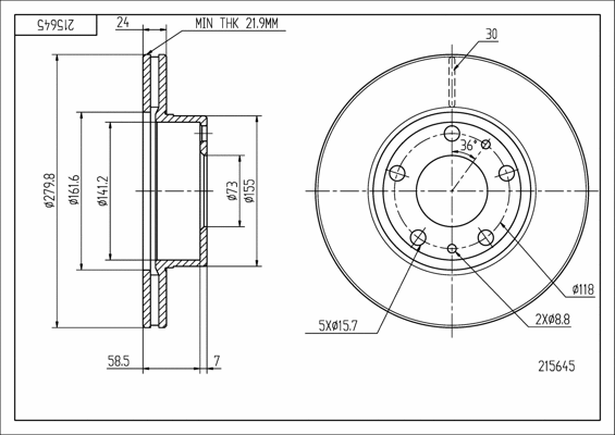 Brake Disc (215 645)