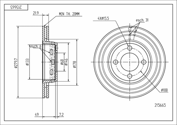 Brake Disc (215 665)