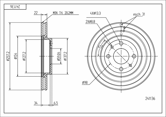 Brake Disc (241 136)