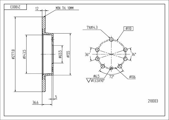 Brake Disc (218 003)