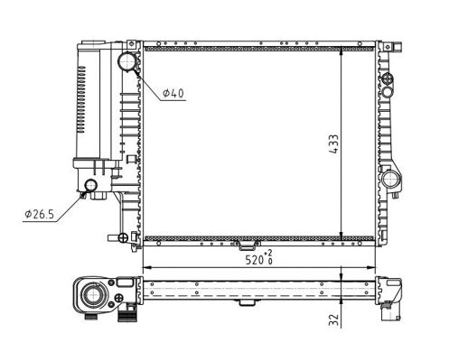 Radiator, engine cooling (602 084)