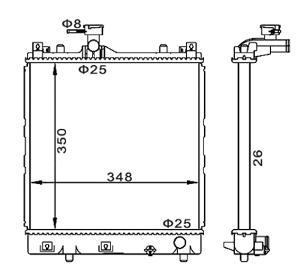 Radiator, engine cooling (611 845)