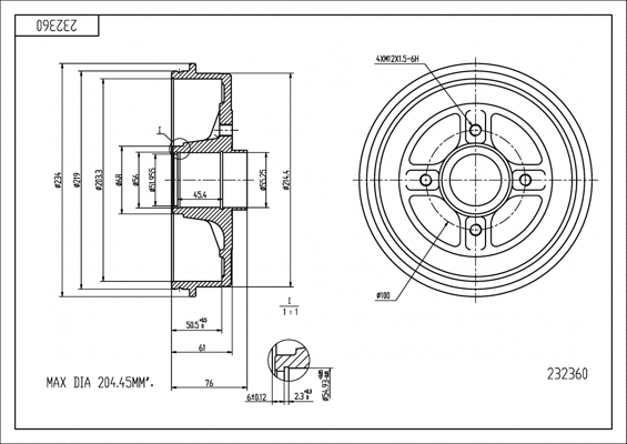 Brake Drum (232 360)