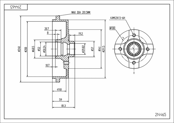 Brake Drum (214 465)