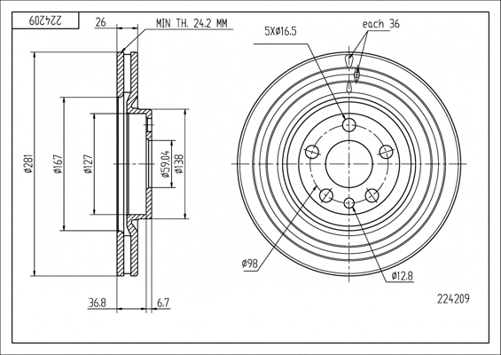Brake Disc (224 209)