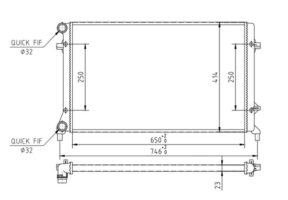 Radiator, engine cooling (608 017)