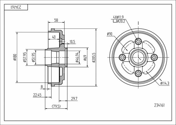 Brake Drum (234 161)