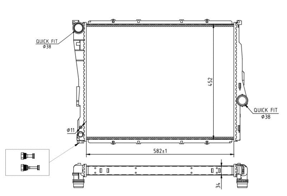 Radiator, engine cooling (603 374)