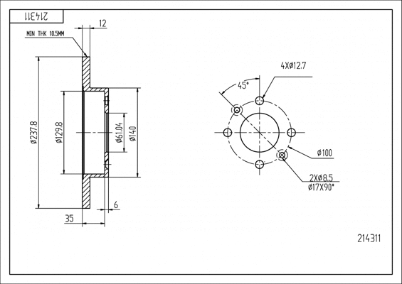 Brake Disc (214 311)
