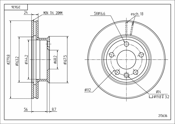 Brake Disc (215 636)