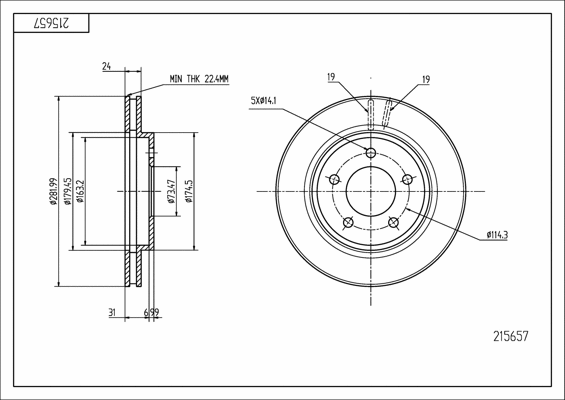 Brake Disc (215 657)