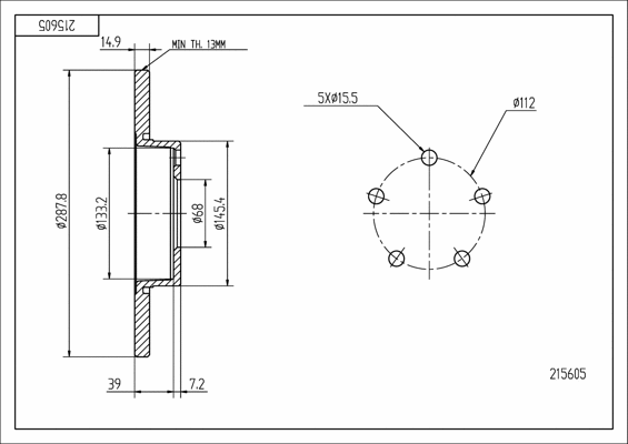 Brake Disc (215 605)