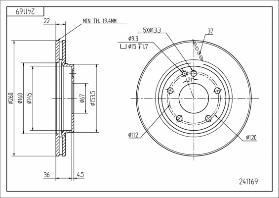 Brake Disc (241 169)