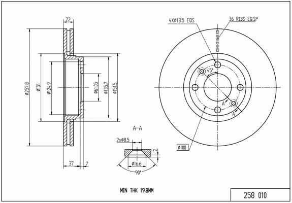 Brake Disc (258 010)