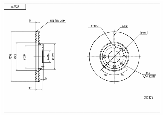 Brake Disc (215 374)