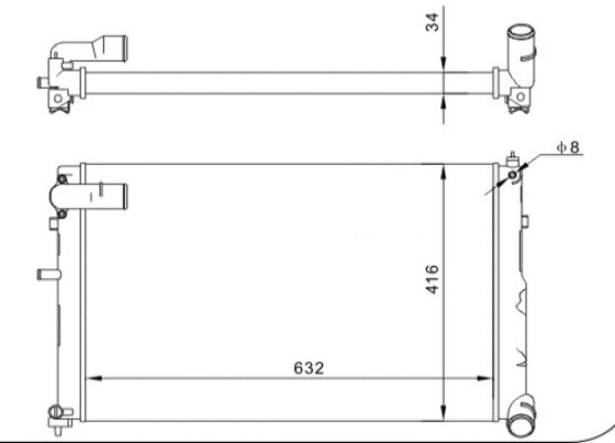 Radiator, engine cooling (605 988)