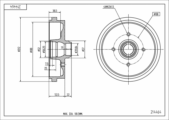 Brake Drum (214 464)