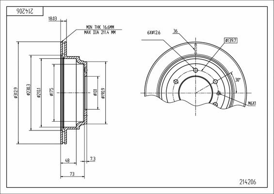 Brake Disc (214 206)