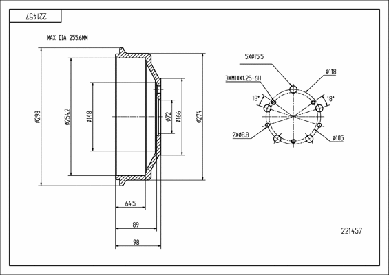 Brake Drum (221 457)