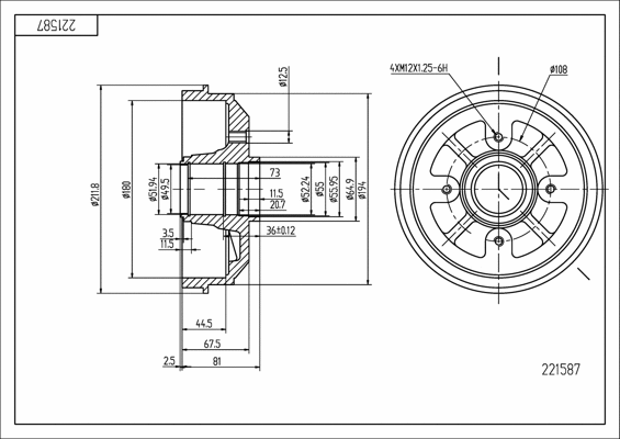 Brake Drum (221 587)