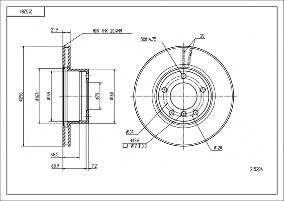 Brake Disc (215 284)