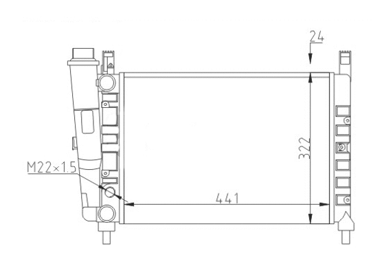 Radiator, engine cooling (611 829)