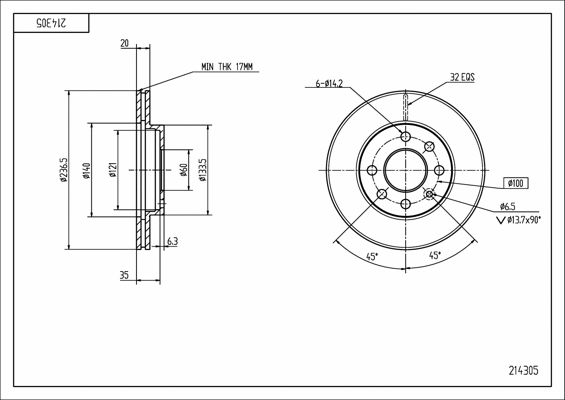Brake Disc (214 305)