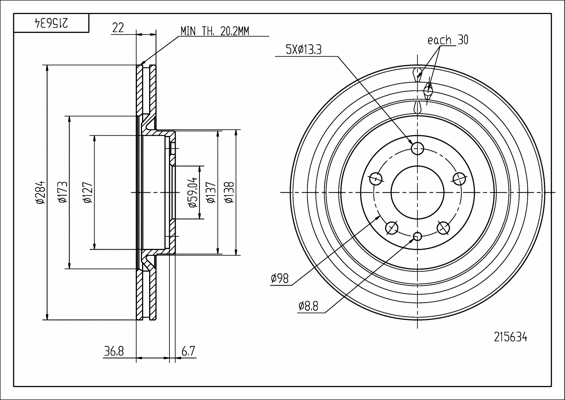 Brake Disc (215 634)