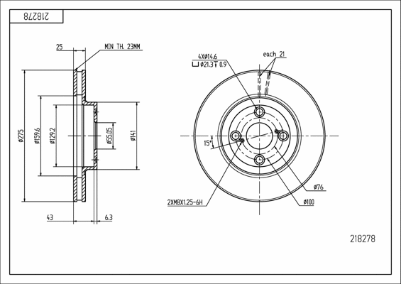 Brake Disc (218 278)