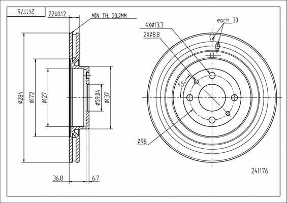 Brake Disc (241 176)